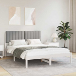 Voodiraam Pehme Peatoega Helehall 135 x 190 cm Tahke m&auml;nd