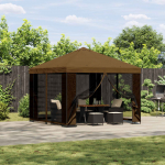 Paviljon 3 x 3 m Pruunikashall Pol&uuml;ester ja teras 190 gsm