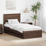 Voodiraam sahtliga peaga pruun tamme 75 x 190 cm inseneripuit