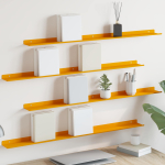 Ujuv riiul 4 tk Kollane sinep 100 x 9 x 2,5 cm Teras