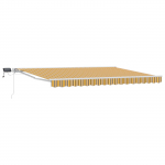 Manuaalne varikatus LED-idega Kollane ja Hall 4 &times; 3 m