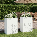 Aia istutuskast 2 tk valge 50 x 30 x 75 cm k&uuml;lmvalmistatud teras