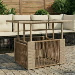 Aialaud Beež 100 x 55 x 37 cm PE Rattan ja Klaas