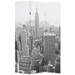 Kokkupandav sirm 120 x 170 cm, new york, must valge
