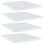 Riiuliplaadid 4 tk, valge, 40x50x1,5 cm, puitlaastplaat