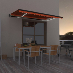 Automaatne varikatus, LED, tuuleandur, 450x350 cm, oranž/pruun