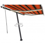 K&auml;sitsi sisset&otilde;mmatav varikatus, led 350x250 cm, oranž ja pruun