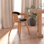S&ouml;&ouml;gitool, must, painutatud puit ja kunstnahk