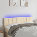 LED-voodipeats, kreemjas, 144x5x78/88 cm, kangas