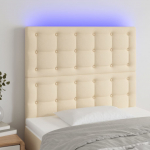 LED-voodipeats, kreemjas, 90x5x118/128 cm, kangas