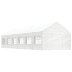 Katusega varjualune, valge, 13,38 x 4,08 x 3,22 m, pol&uuml;et&uuml;leen