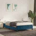 Voodiraam ilma madratsiga Tumesinine 120x190 cm samet