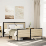 Metallist voodiraam ilma madratsita sonoma tamm 140x190 cm