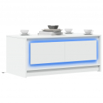 Diivanilaud LED-tuledega, valge, tehispuit