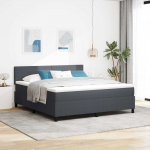 LED Voodi peaga Tumehall ja Valge 180 x 200 cm