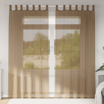 Aasadega voilee kardinad 2 tk, helepruunid, 140 x 225 cm