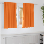 Kardinad r&otilde;ngastega 2 tk Erk Oranž 140 x 140 cm Pol&uuml;ester