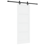Libisev uks koos varuosade komplektiga valge 78x211 cm tugevast m&auml;nd puidust