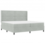 Kontinentaalvoodi peatsiga helehall 200 x 200 cm samet