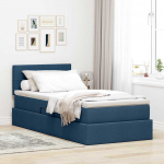 Voodi hoiukohaga ja madratsiga Sinine 100 x 200 cm Tehispuit