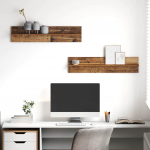 Seinariiul riiuliga 2 tk Vana puit 80 x 11,5 x 18 cm Tehispuit