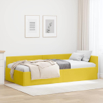 Nurga voodiraam peatsiga Kollane 90 cm x 200 cm Samet