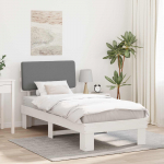 Voodiraam Pehme Peatoega peaga Helehall 100 x 200 cm Tahke m&auml;nd