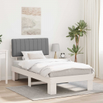 Voodiraam Pehme Peatoega peaga Helehall 100 x 200 cm Tahke m&auml;nd