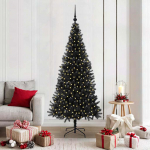 J&otilde;ulupuu koos 300 led-iga koos alusega must 180 cm pvc