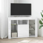 Nurgas LED TV kapp Korke l&auml;ikega Valge 100x40x68cm Tehispuit