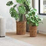 Istutuskorv ladustamisega 2 tk pruun kubu rattan