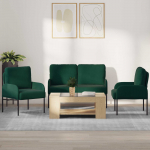 Diivanikomplektid 3 tk Tume rohelise 115 x 56 x 80 cm Vineer