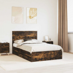 Voodiraam sahtliga suitsetatud tamm 135 x 190 cm inseneripuit
