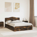 Voodiraam peatsiga Suitsetatud tamm 140 x 190 cm Tehispuit