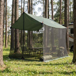 K&auml;mpingu telk koos v&otilde;rguseintega Armee rohelis