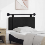 Rippuv voodipeats LED-valgustusega Must kangas
