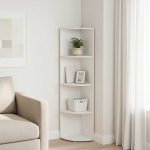 Nurgariiul 4 tasandit 41,5 x 41,5 x 143 cm Tehispuit Valge
