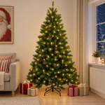 Kunstlik kokkupandav j&otilde;ulupuu 120 cm 150 LED-i Soe valge