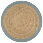 K&auml;sitsi valmistatud džuutvaip oliivirohelise &auml;&auml;rega, 90 cm