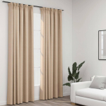 Pimendavad kardinad konksudega, 2 tk beež 140 x 225 cm