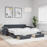 Diivanvoodi v&auml;ljat&otilde;mmatav ja sahtlitega madratsita, 100x200 cm