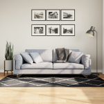 K&otilde;rge narmaga shaggy vaip "pamplona", must/kreemjas 100x200 cm