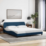 Voodiraam peatsiga Dover Sinine 180x200 cm kangas
