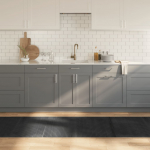 Vaip, ristk&uuml;likukujuline, hall, 80 x 400 cm, bambus