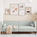 3-kohaline chesterfield diivan rullpatjadega helehall samet