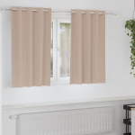 Kardinad r&otilde;ngastega 2 tk pruunikashall 140 x 140 cm pol&uuml;ester