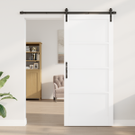 Libisev uks koos tarvikute komplektiga valge 93x211 cm tugev puit m&auml;nd