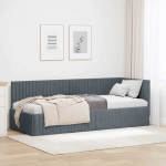 Nurga voodiraam peatsiga Tumehall 80 cm x 200 cm Samet