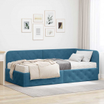 Nurga voodiraam Sinine 100 x 200 cm Samet