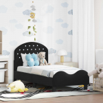 Kuni 3-aastase Voodiraam koos peatoega Must 70 x 140 cm Samet